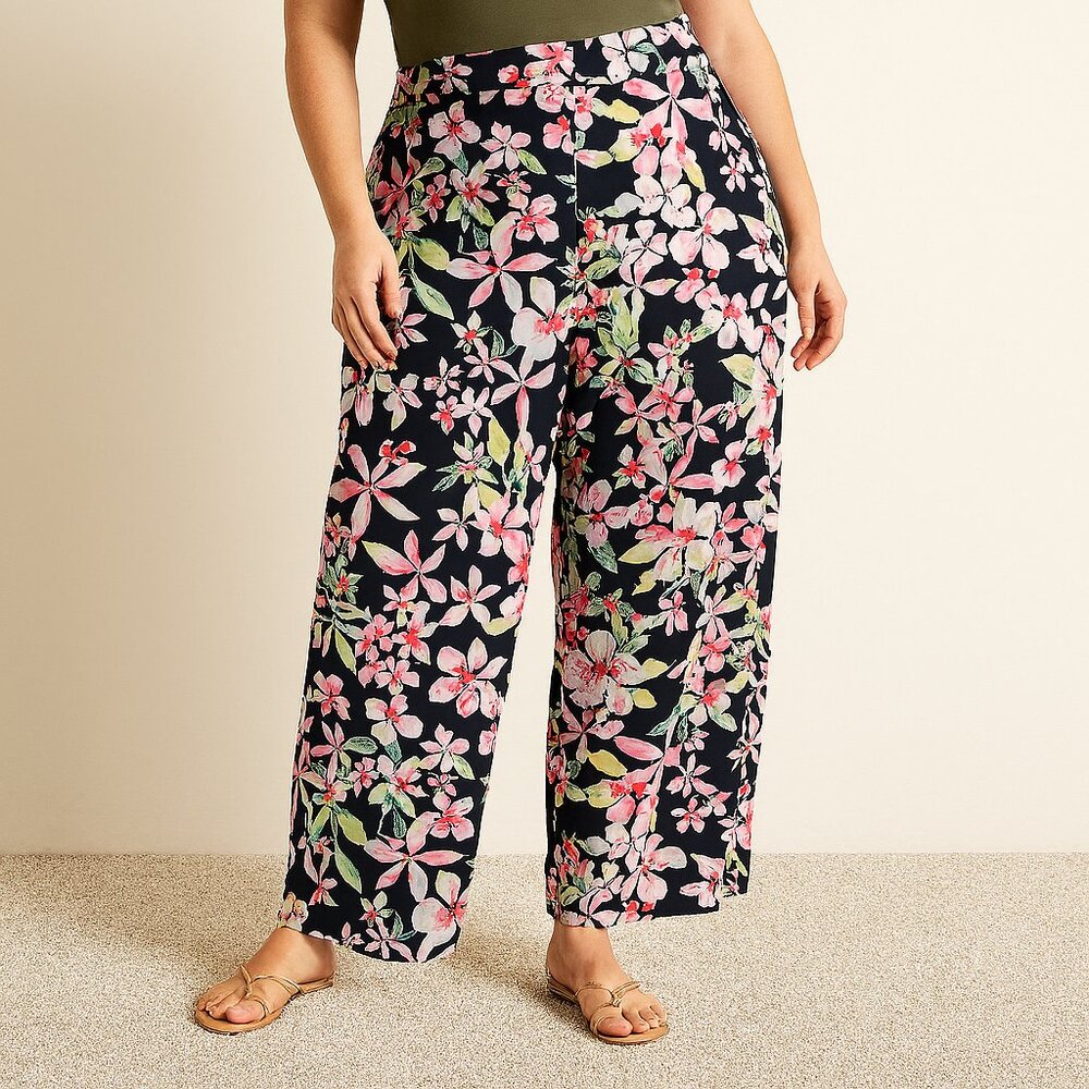 A456 • Wide-Leg Floral Pants